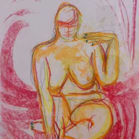 pastel life model drawing